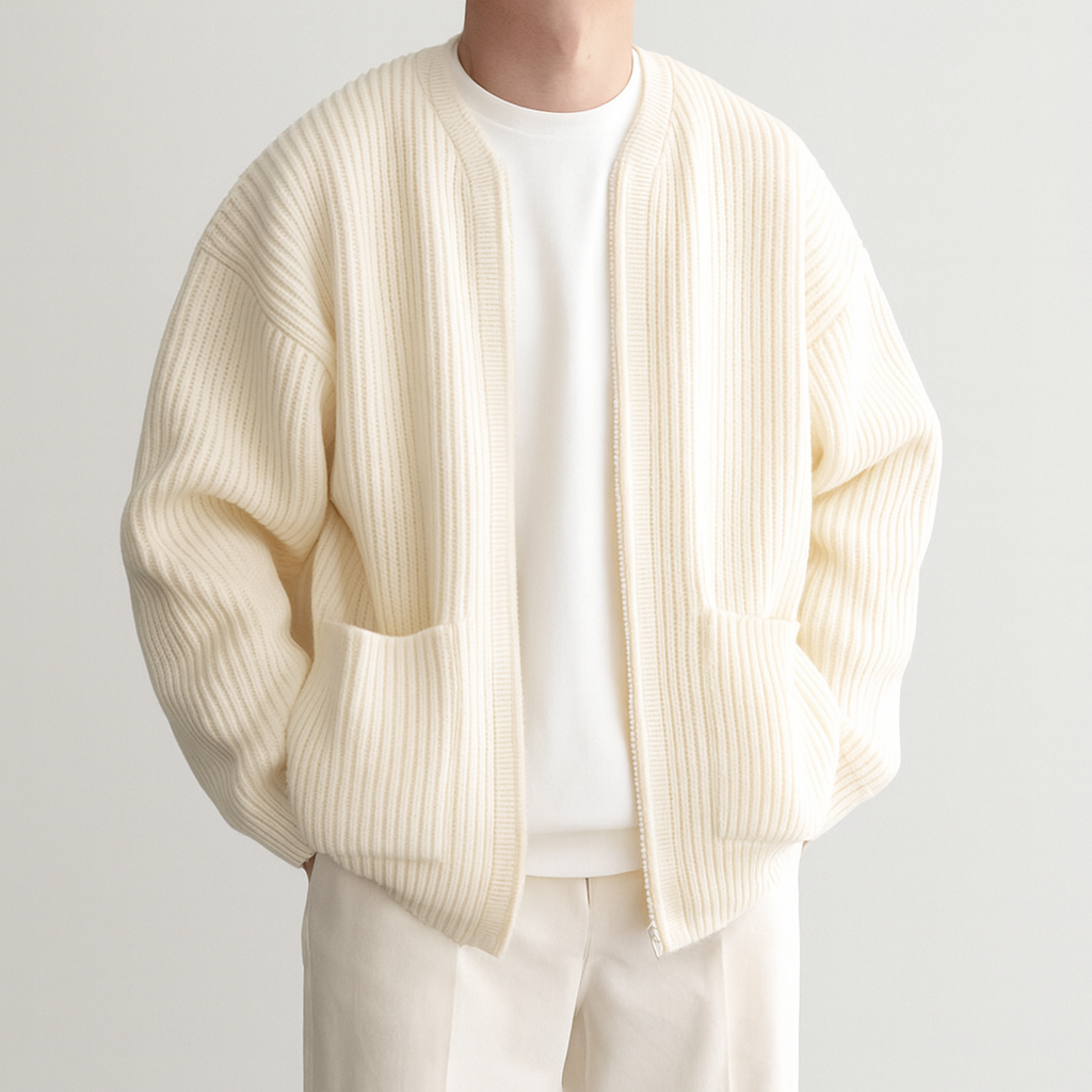 Rowland Wool Zip-Up Cardigan