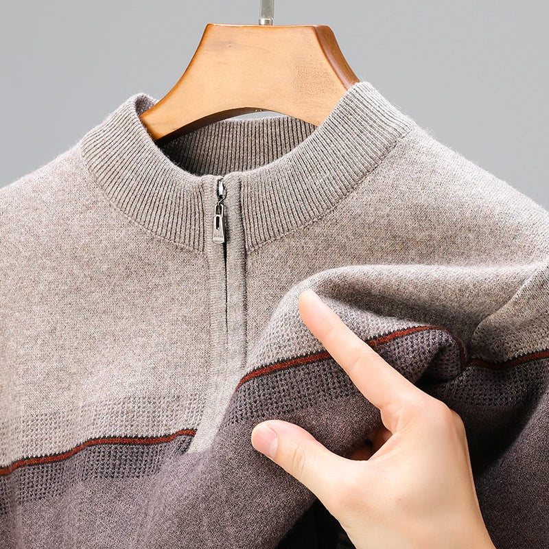 Calvari Wool Quarter-Zip Sweater
