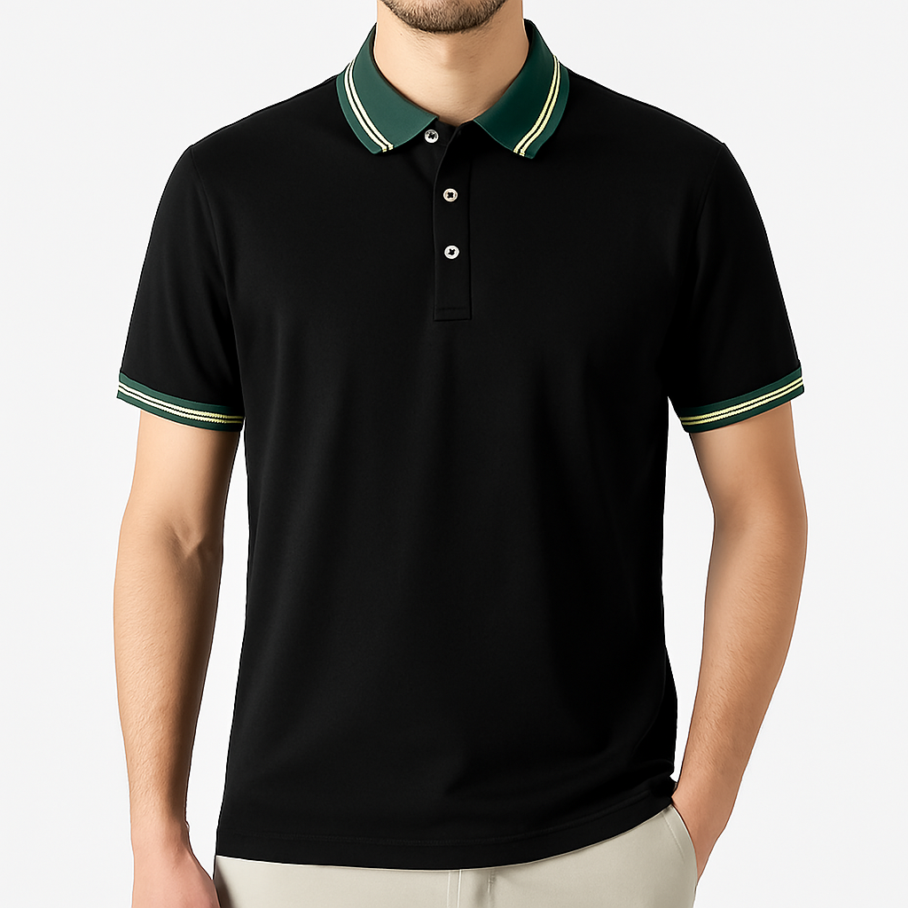 Men's Knit Button-Up Polo Shirt