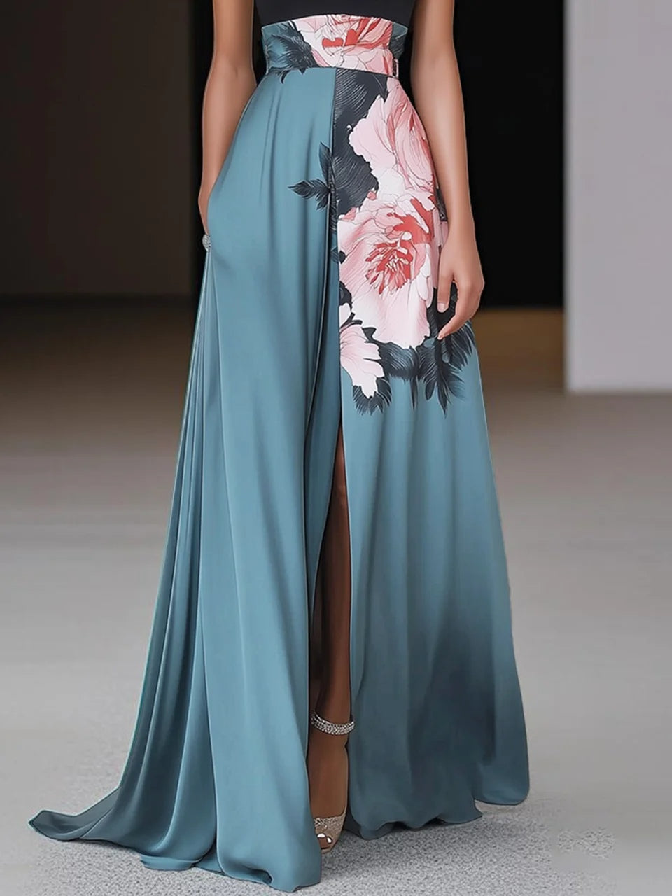Floral A-Line Maxi Dress – Women's Evening Dress | Janelle