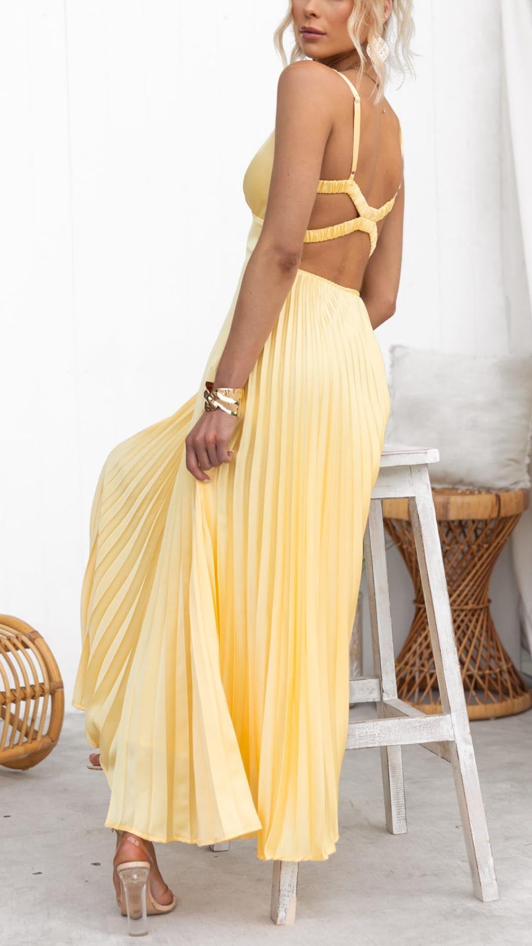 Pleated Maxi Dress – Women's Wedding Guest Dress