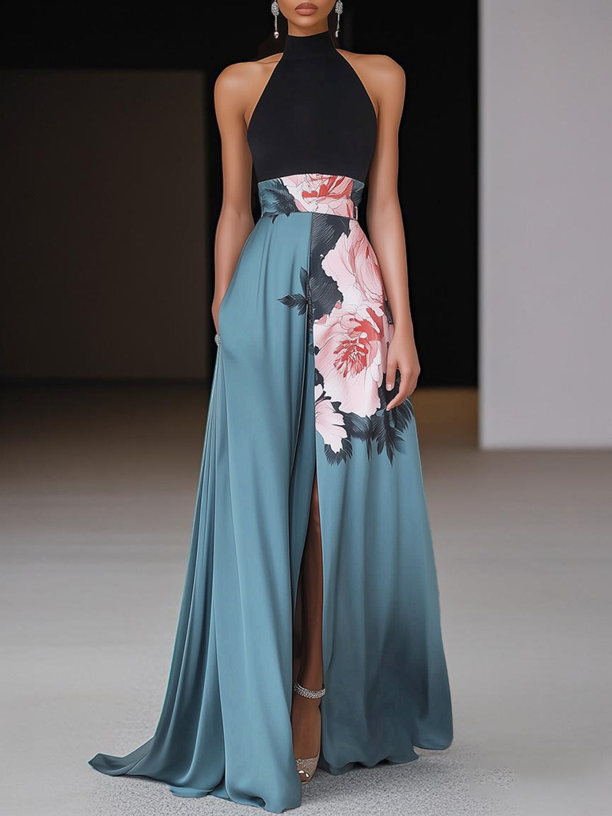 Floral A-Line Maxi Dress – Women's Evening Dress | Janelle